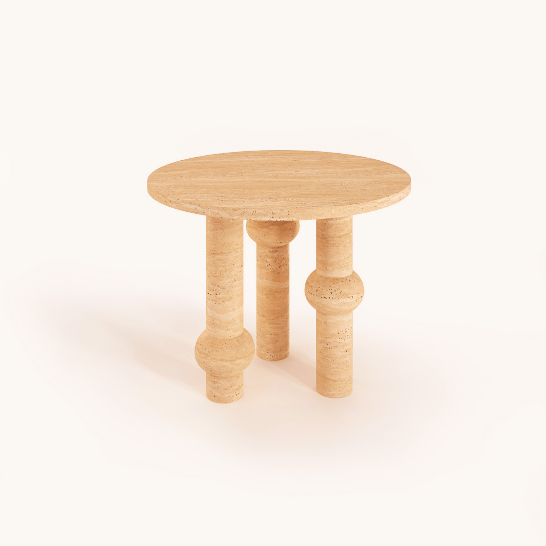 The Opulent Round Travertine Dining Table