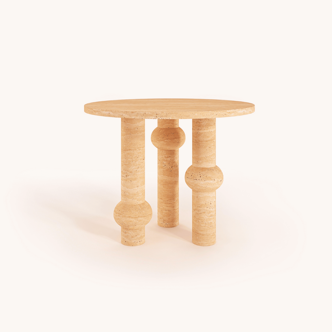 The Opulent Round Travertine Dining Table