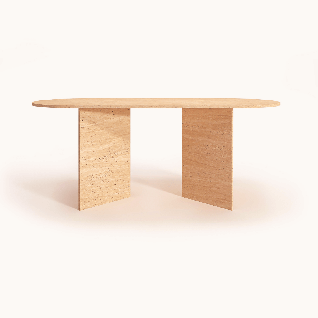 The V-Leg Travertine Dining Table