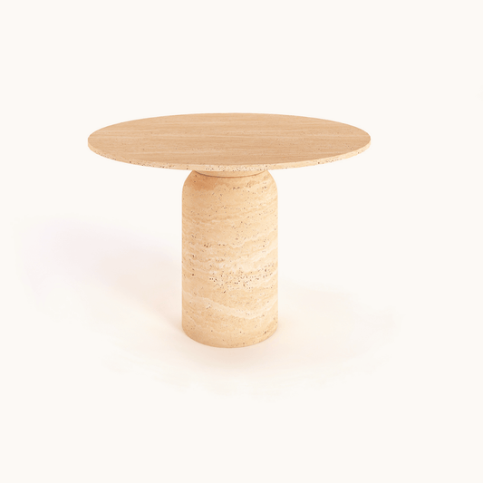 The Classic Round Travertine Dining Table