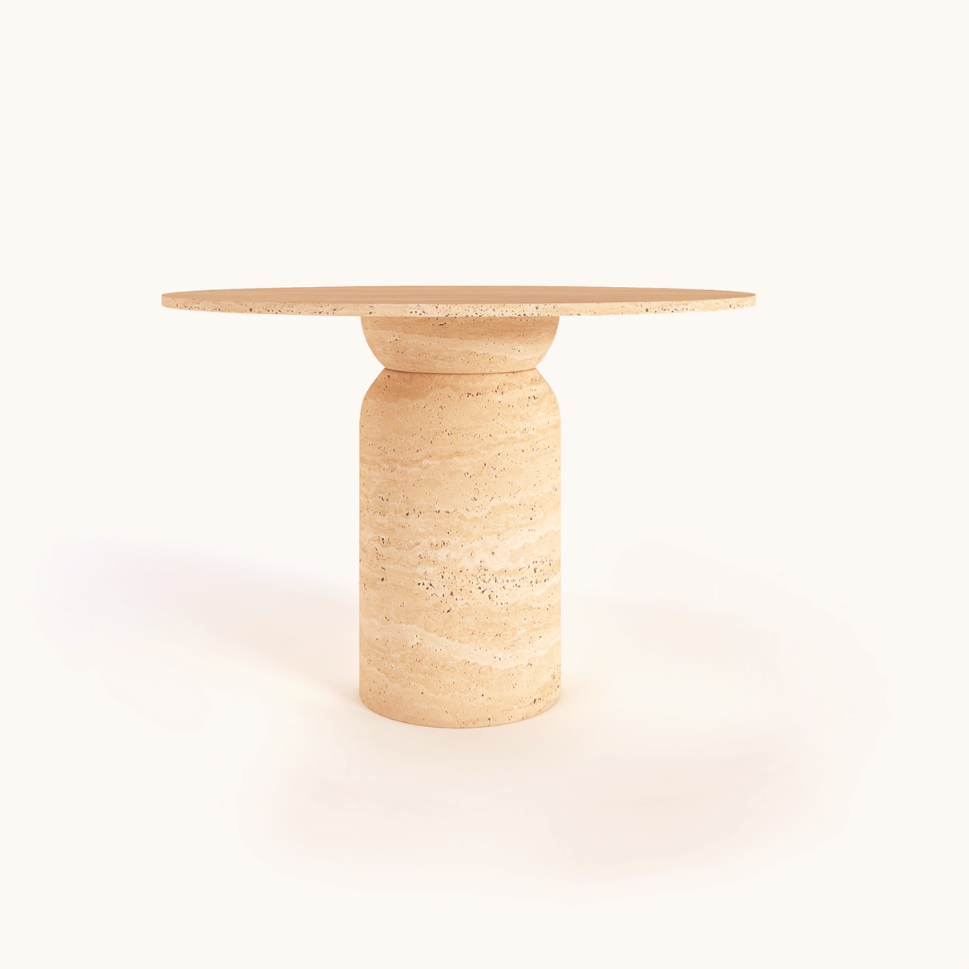 The Classic Round Travertine Dining Table