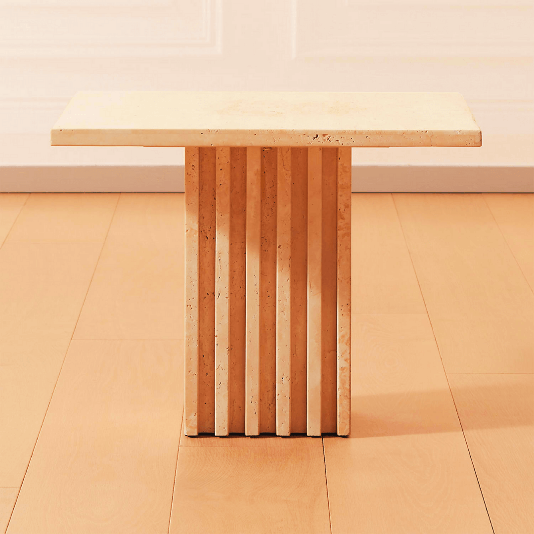 The Harmony Square Travertine Dining Table