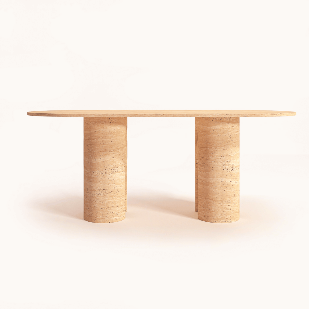 Travertine Majesty Ellipse Table