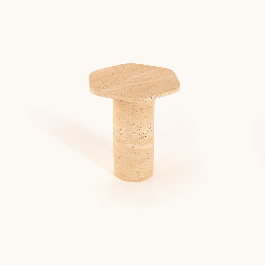 Natural Beauty Travertine Stone Side Table