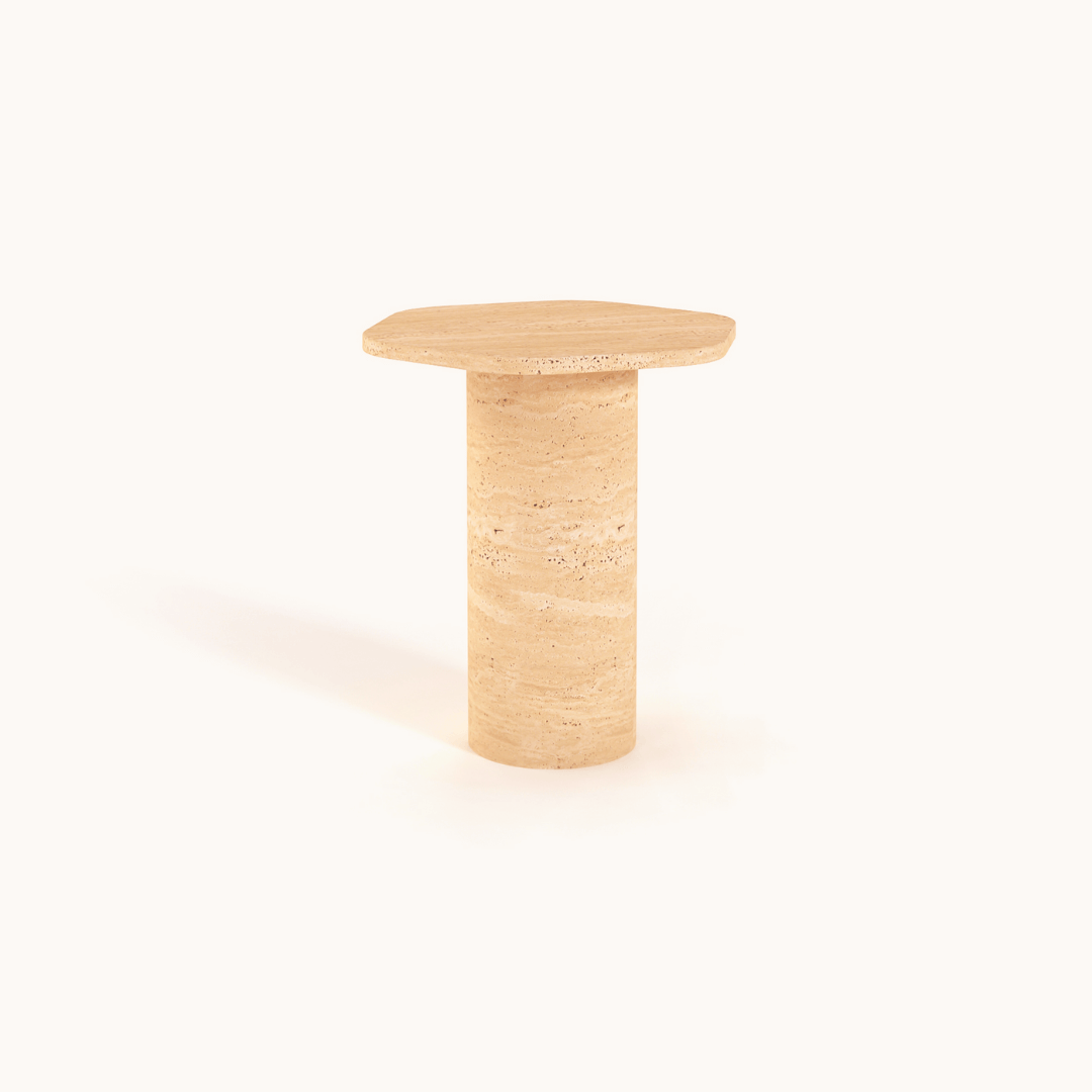 Natural Beauty Travertine Stone Side Table