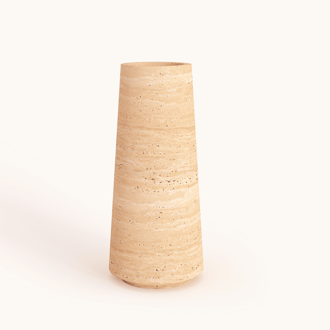 Classic Beige Travertine Vase