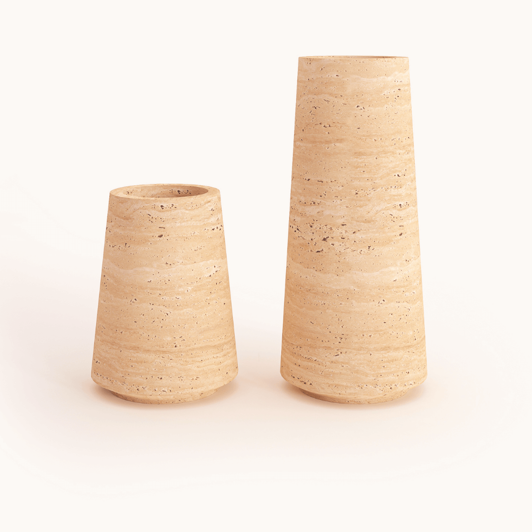 Classic Beige Travertine Vase