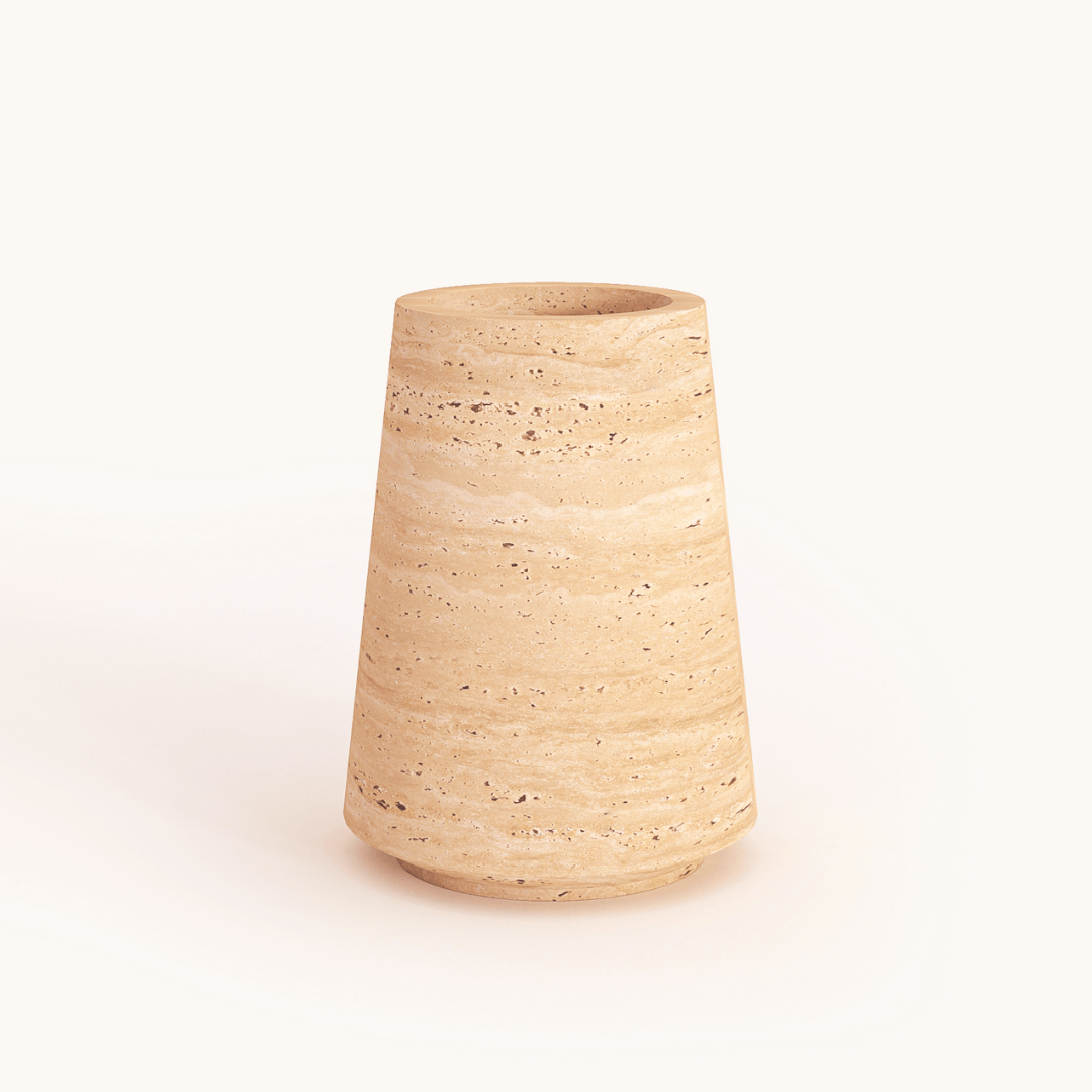 Classic Beige Travertine Vase