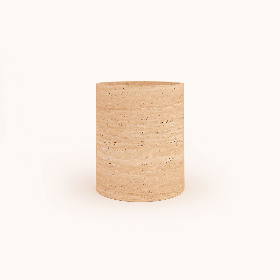 Golden Sunrise Travertine Vase