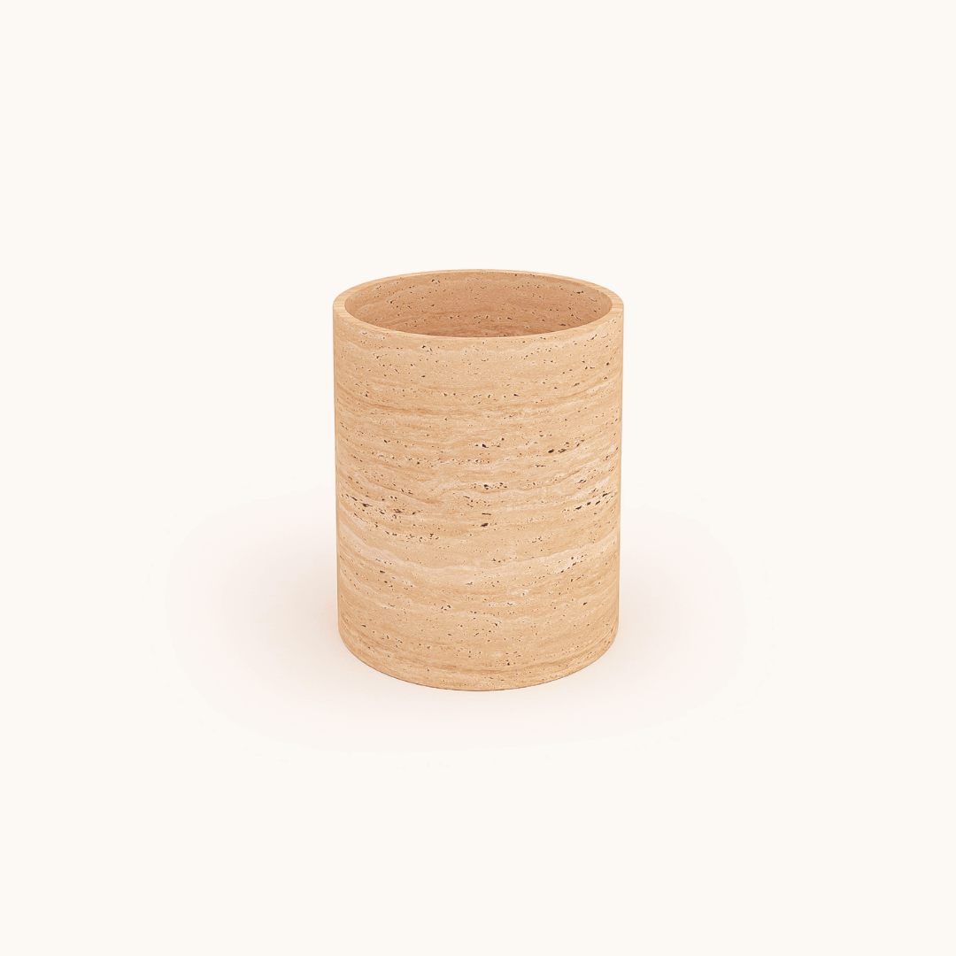 Golden Sunrise Travertine Vase