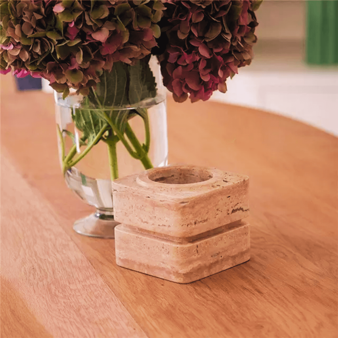 Vintage Charm Travertine Vase