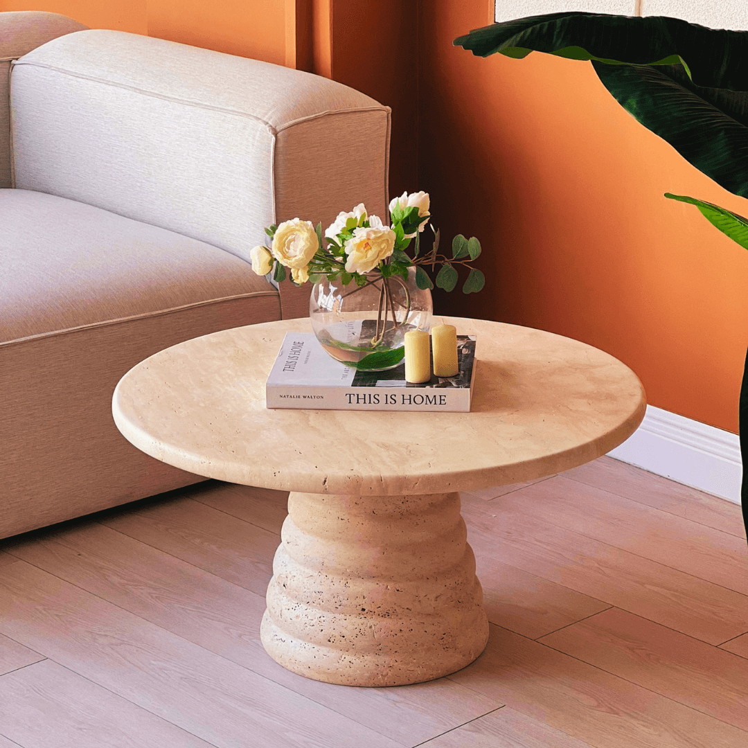 Designer Travertine Marble Coffee Table