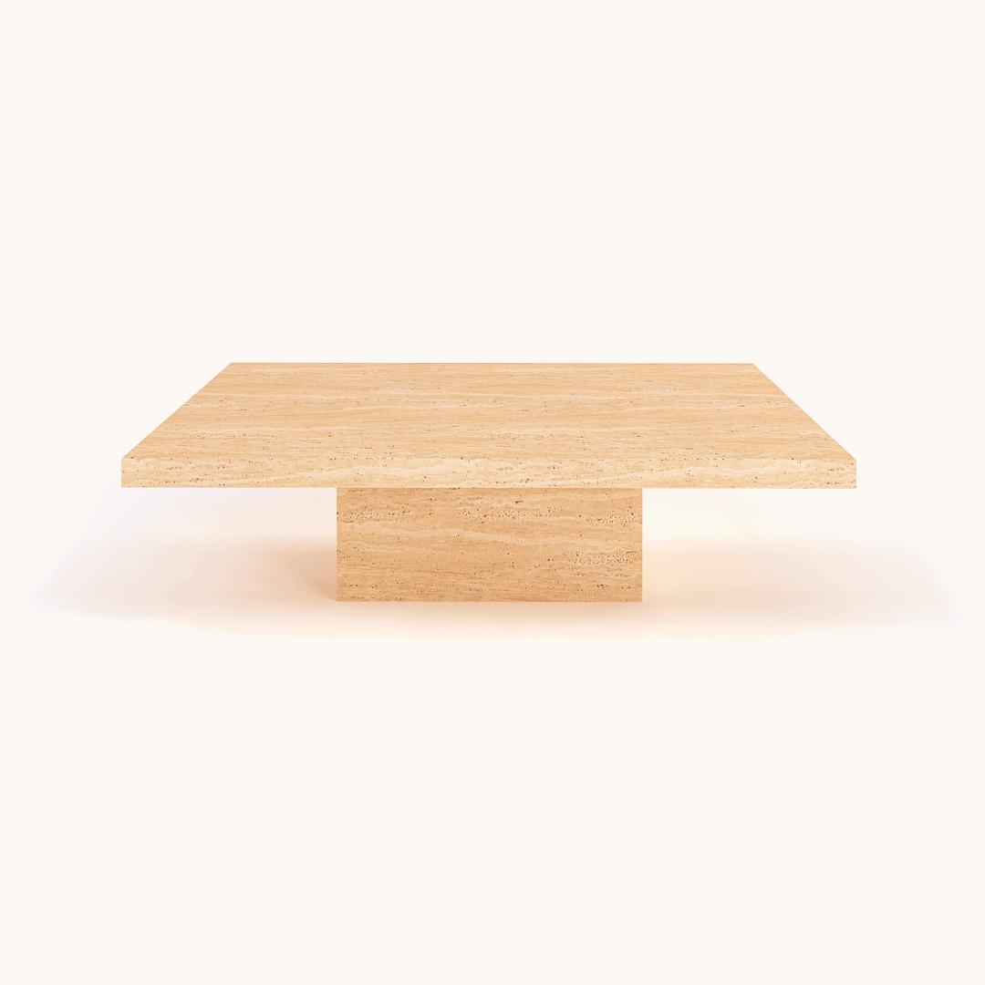 Minimalist Travertine Accent Coffee Table