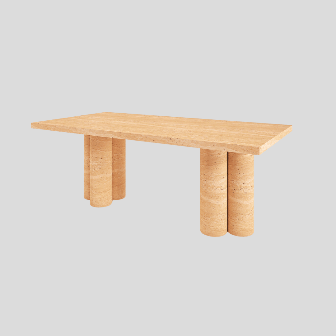 The Meridian Travertine Dining Table