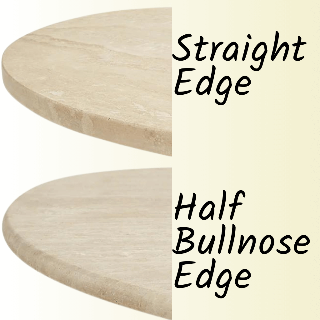 Straight Edge & Half Bulnose Edge difference in travertine