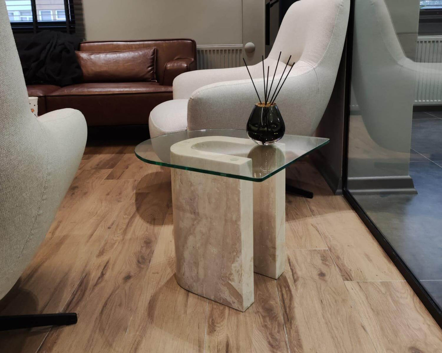 Luxury Travertine Marble End Table by Travertable.com