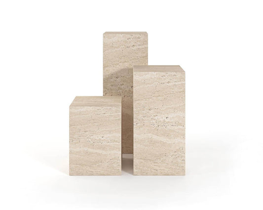 Set of Travertine pedestals with Classic Design