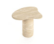 Versatile Travertine Bedside Table with Smooth Surface