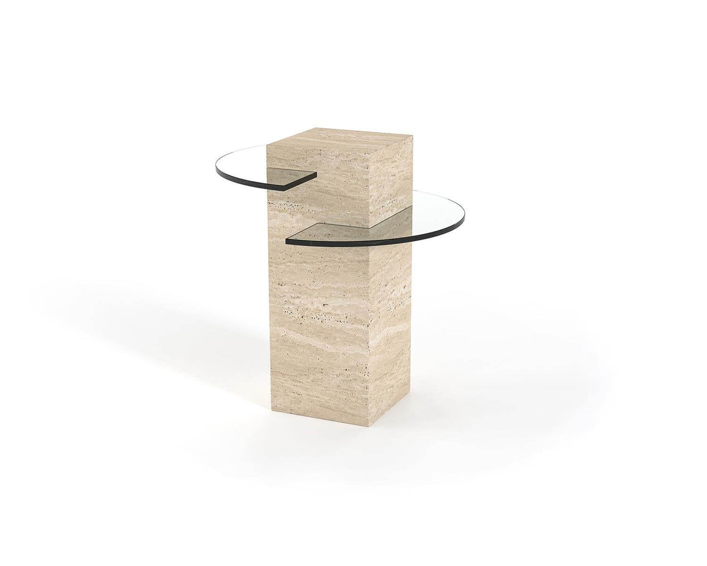 Sleek Tavertine Side Table with Artisan Quality