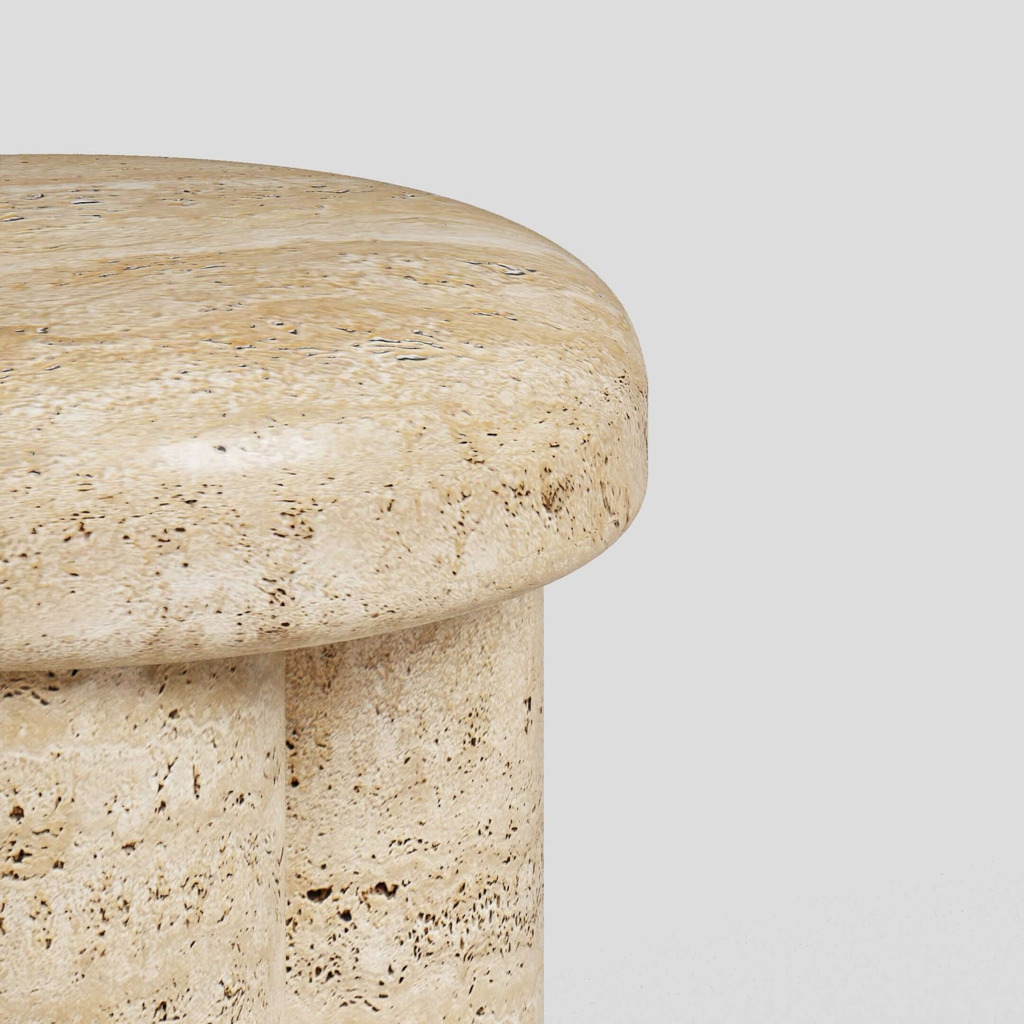 Travertine Elegance Accent Table