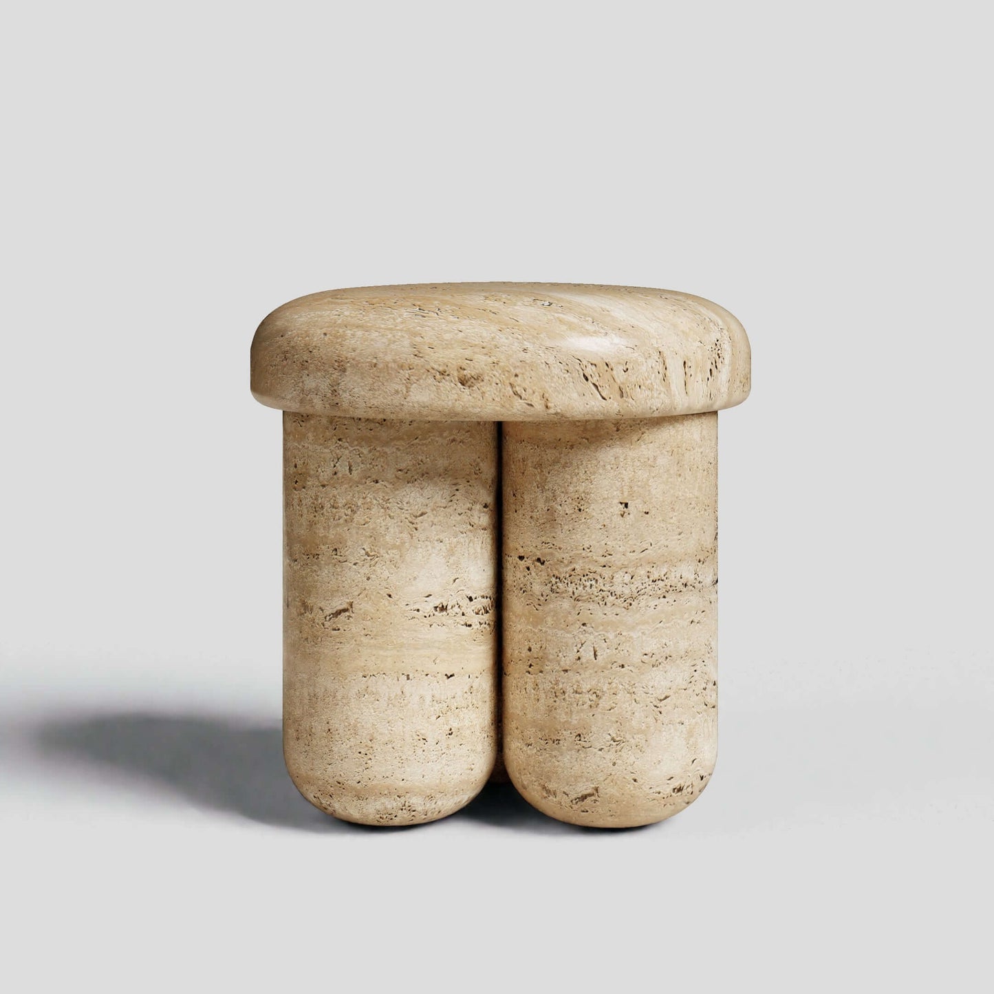 Travertine Elegance Accent Table