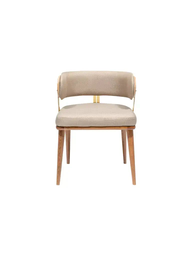 Mid-Century Modern Walnut and Brass Chair