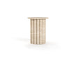 Classic Corinthian Column Travertine Side Table 